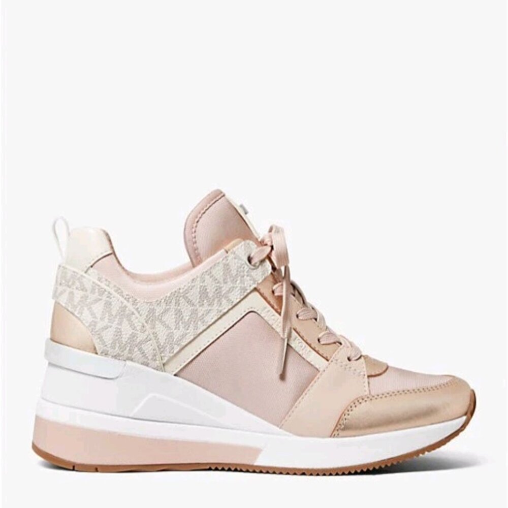 MICHAEL MICHAEL KORS Georgie Leather and Logo Trainer.